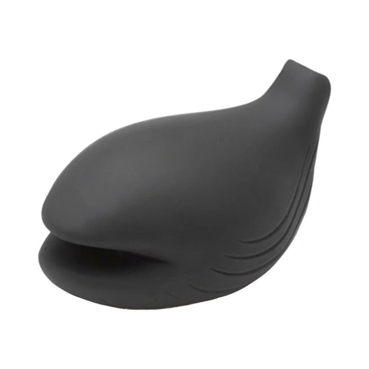 Black silicone Iroha Plus By Tenga Yoru vibrator with smooth, curved design and subtle textured accents.