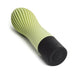 Compact Iroha Zen mini vibrator in green tea color with textured silicone body and black base on white background.