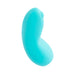 Turquoise VeDO Izzy rechargeable clitoral vibrator with smooth silicone and ergonomic curved design.