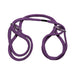 Purple Japanese style cotton wrist or ankle cuffs with metal slip rings for adjustable restraint.