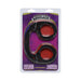 Japanese style black cotton wrist or ankle cuffs in clear plastic packaging with purple and red background.