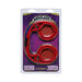 Red Japanese style cotton wrist or ankle cuffs in clear plastic packaging with purple and gold backing.