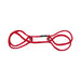 Red Japanese style cotton wrist or ankle cuffs with slip ring design for adjustable restraint.