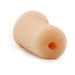 Compact flesh-toned pocket-sized male masturbator with a soft, smooth exterior and a small opening.