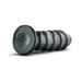 Jet Annihilator Carbon Metallic Black tapered plug with suction cup base and textured ridges.