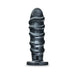 Jet Annihilator carbon metallic black tapered plug with textured ridges and flared suction cup base.
