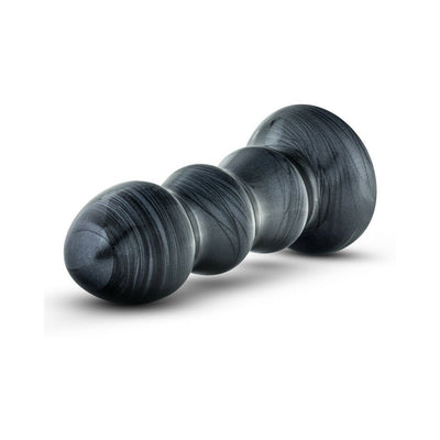 Black Jack flexible PVC bulb toy with three graduated bulbs and flared suction cup base in carbon metallic black finish.