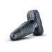 Black textured 5-inch tapered butt plug with a wide base for secure use and easy cleaning.
