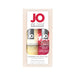 JO 20th Anniversary Gift Set with Champagne and Red Velvet Cake flavored water-based lubricants in 2 oz bottles.