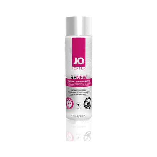 JO Renew Vaginal Moisturizer 4oz tube with white and pink label for soothing hydration and comfort.