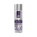 Bottle of JO Xtra Silky ultra-thin silicone personal lubricant with silver cap and purple label, 2 fl oz size.