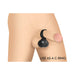 Illustration of black vibrating silicone balls worn as a c-ring on a male figure.