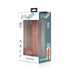 Jock dual density 8-inch silicone dildo with balls in light tone displayed in retail packaging with clear window.
