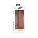 Jock Dual Density 9-inch silicone dildo with suction base and realistic texture in light skin tone packaging