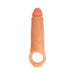 Vanilla beige 2-inch realistic extension sheath with integrated ball strap for secure fit and enhancement.