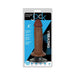 Medium brown 6-inch vibrating dildo with suction cup base in retail packaging labeled Jock Vibrating.