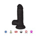 Black 6-inch realistic dildo with suction base and lifelike texture, made from body-safe, phthalate- and latex-free PVC.