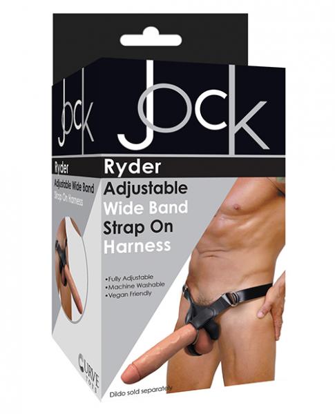 Jock Ryder Wide Band Strap On Harness Black O/S | SexToy.com
