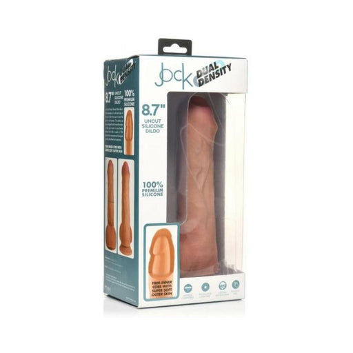 Jock Uncut 8.7 In. Dual Density Silicone Dildo With Balls Light - SexToy.com
