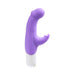 Purple silicone VeDO Joy Mini Vibe with curved G-spot stimulator and flexible clitoral tickler, white base control.
