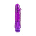 Purple translucent vibrator with textured, bendable shaft and rounded tip, designed for versatile use.