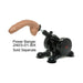 Beige realistic dildo attached to a black Power Banger machine with suction cup base on white background.