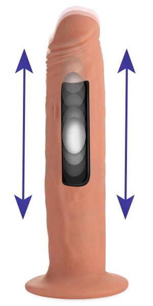 Kinetic Thumping 7X Remote Control Dildo Beige Large | SexToy.com