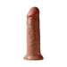Realistic 12-inch flesh-toned dildo with detailed veins and suction cup base for hands-free use.