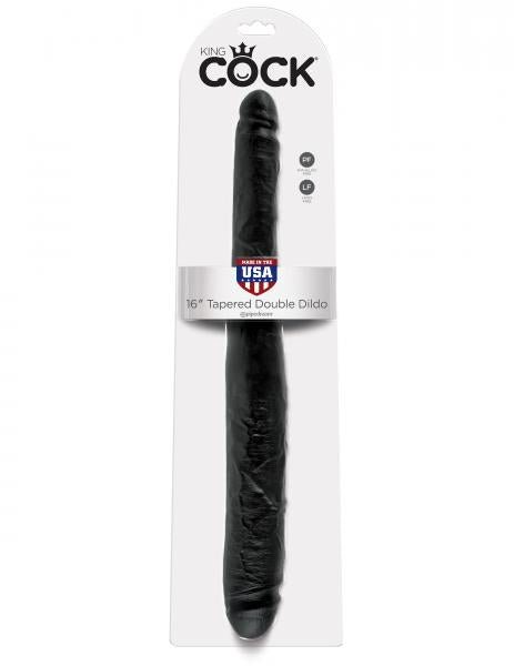King Cock 16" Tapered Double Dildo - Black | SexToy.com