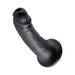 Black 6-inch realistic dildo with detailed texture and strong suction cup base on white background.