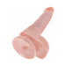 Realistic 6-inch flesh-toned dildo with suction cup base and detailed texture for hands-free use.