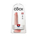 King Cock 6-inch realistic dildo with balls in clear packaging, featuring suction cup base and strap-on compatibility.
