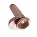 Realistic brown 7-inch dildo with textured shaft and strong suction cup base for hands-free use.