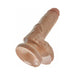 Tan realistic 7-inch dildo with detailed texture and strong suction cup base for hands-free use.