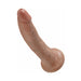 Realistic 7-inch flesh-toned dildo with detailed veins and suction cup base for hands-free use.