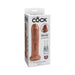 Packaging box of King Cock 7 inches Uncut Dildo with slide-skin feature and included lotion and toy cleaner.