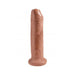 Realistic 7-inch uncut dildo with lifelike texture and suction cup base in a natural brown tone.
