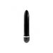 Sleek black 7-inch vibrating personal massager with smooth, rounded tip and silver accent ring.