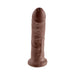 8 inch realistic dark brown dildo with suction cup base, detailed texture for lifelike feel