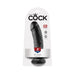 King Cock 8 inch black realistic dildo with suction cup base in clear retail packaging