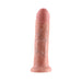 Realistic 8-inch flesh-toned dildo with detailed veins and suction cup base for hands-free use.