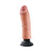 Beige 8-inch realistic vibrating dildo with bendable shaft and suction cup base on white background.