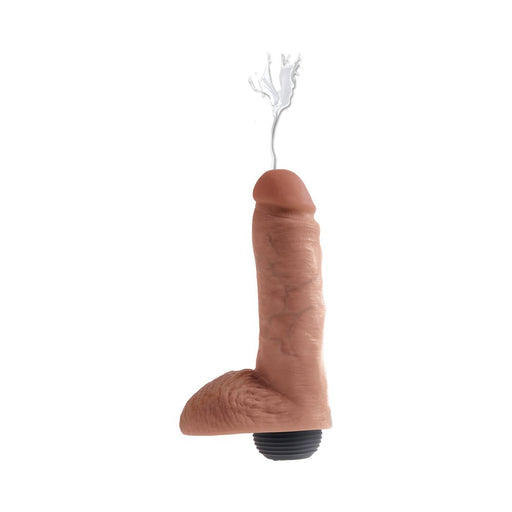 King Cock 8in Squirting Cock With Balls Tan | SexToy.com