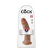 King Cock 9 inch realistic dildo with suction cup base in natural skin tone, packaged in clear display box.