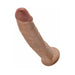 Realistic 9-inch dildo with detailed texture and suction cup base in natural skin tone.