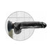 Black 9-inch realistic vibrating dildo with suction cup base mounted on tiled wall.
