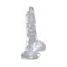 Clear 4-inch realistic textured adult toy with base and detailed design.