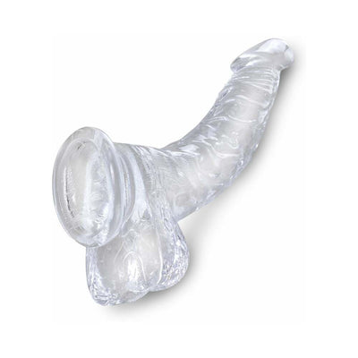 Clear 7.5-inch realistic dildo with detailed veins and suction cup base for versatile use