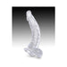 Clear 7.5-inch realistic dildo with detailed veins and suction cup base on gradient background.