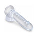 Clear 7-inch realistic dildo with suction cup base and detailed veins, made from translucent flexible material.